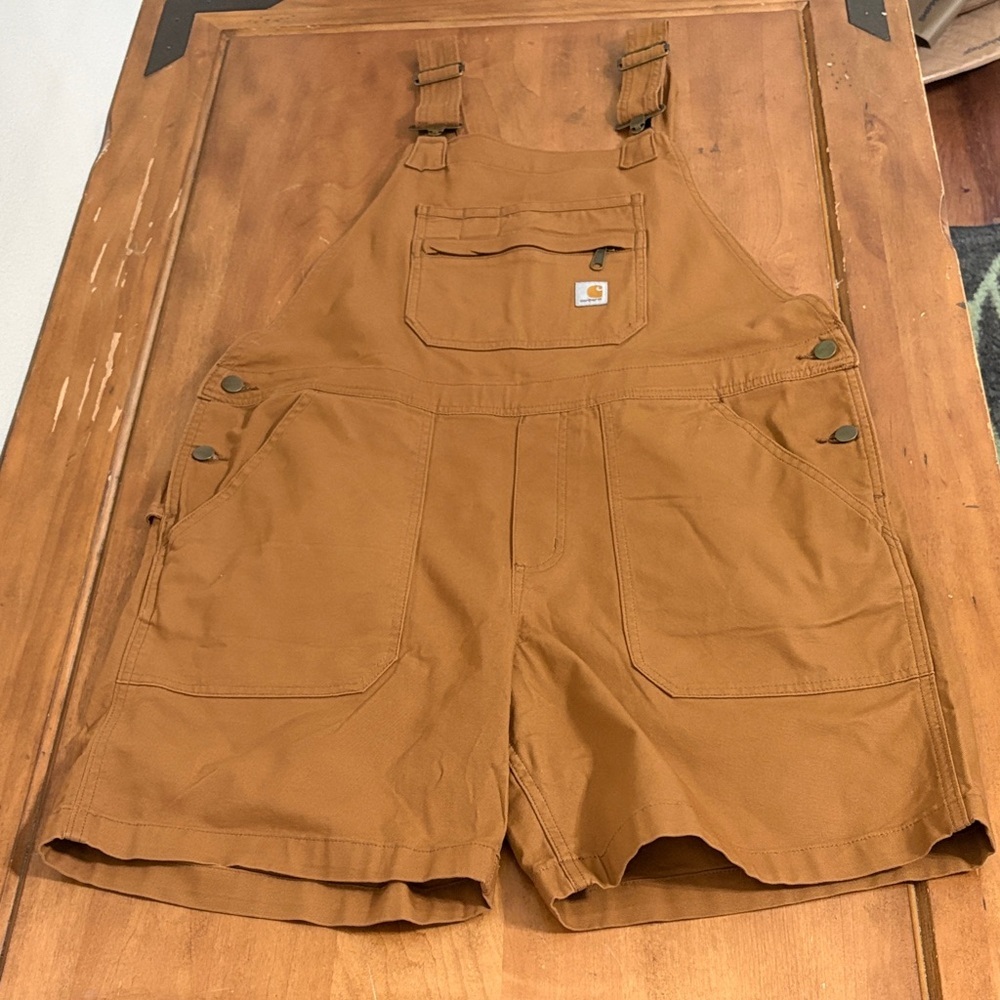 Carhartt NWT Rugged Flex Canvas Shortall Bib Short Overalls Size Large